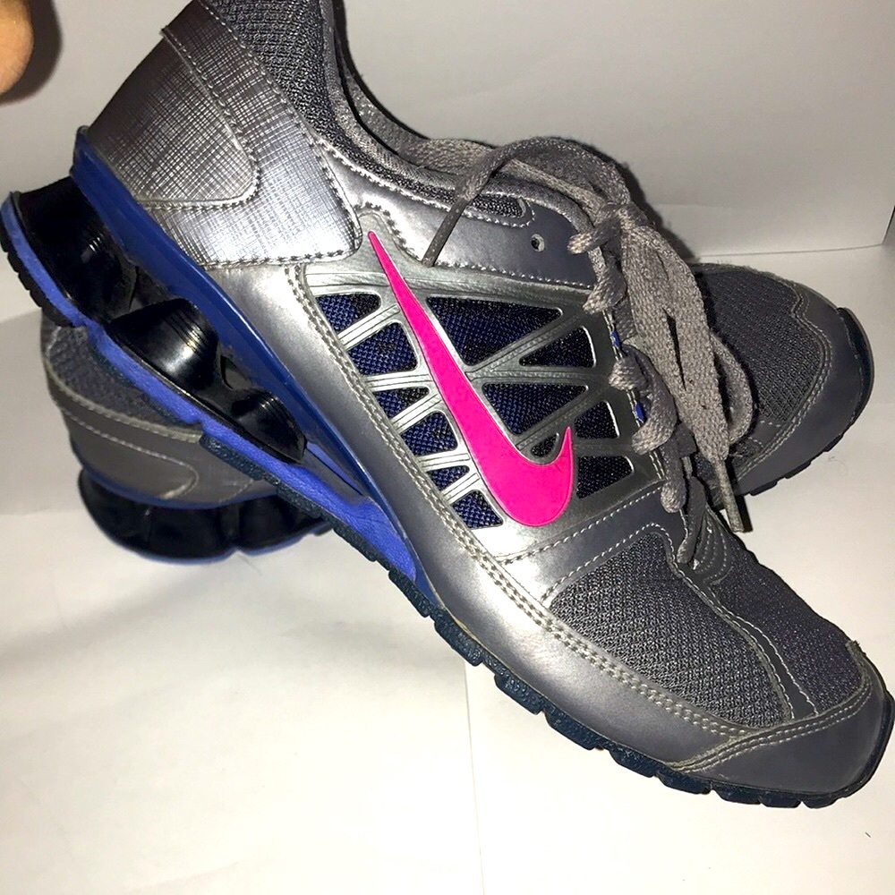 7.5 Womens Nike Reax Run Running Shoes Shocks Silver Black Pink Athletic Sneaker
